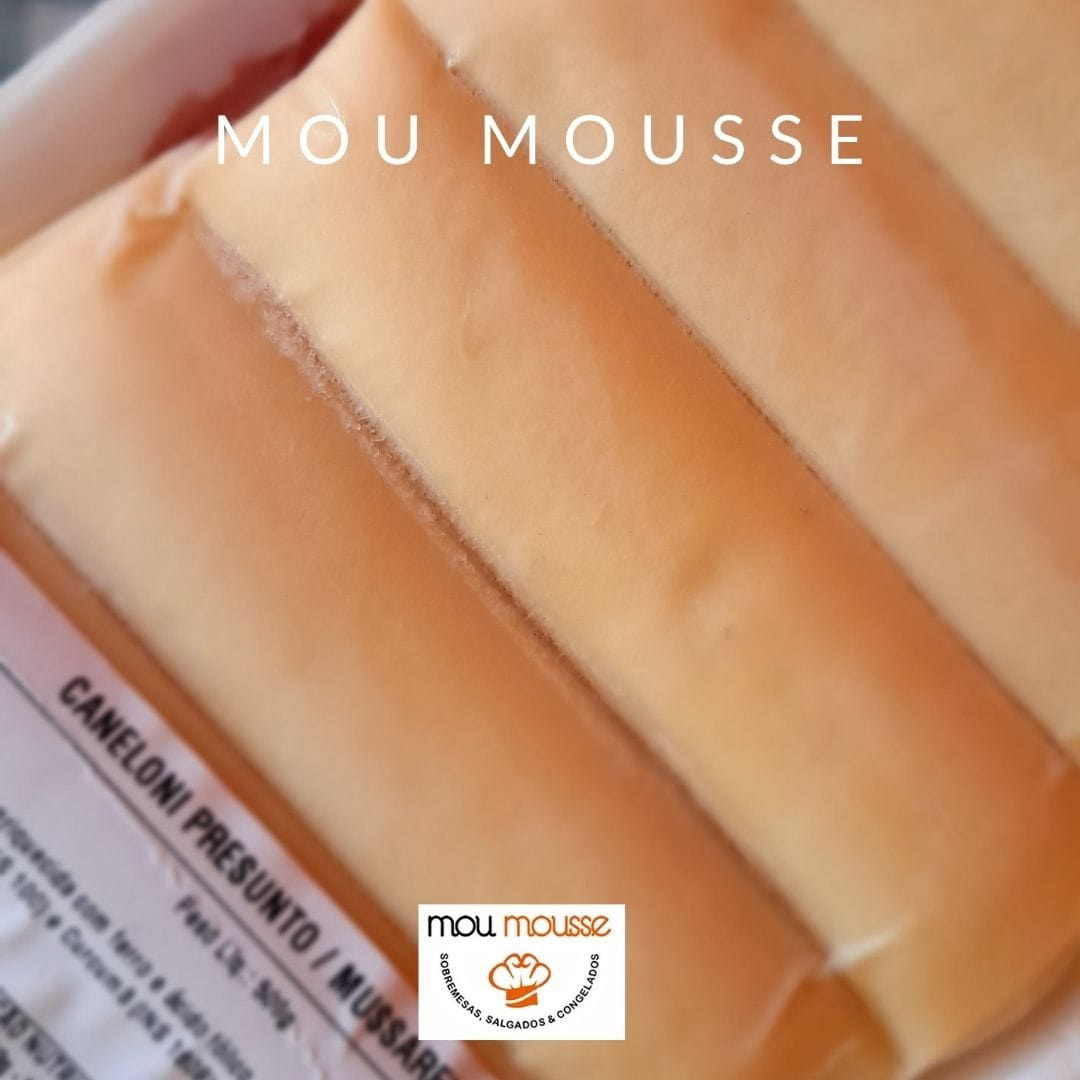Canelone de presunto e mussarela