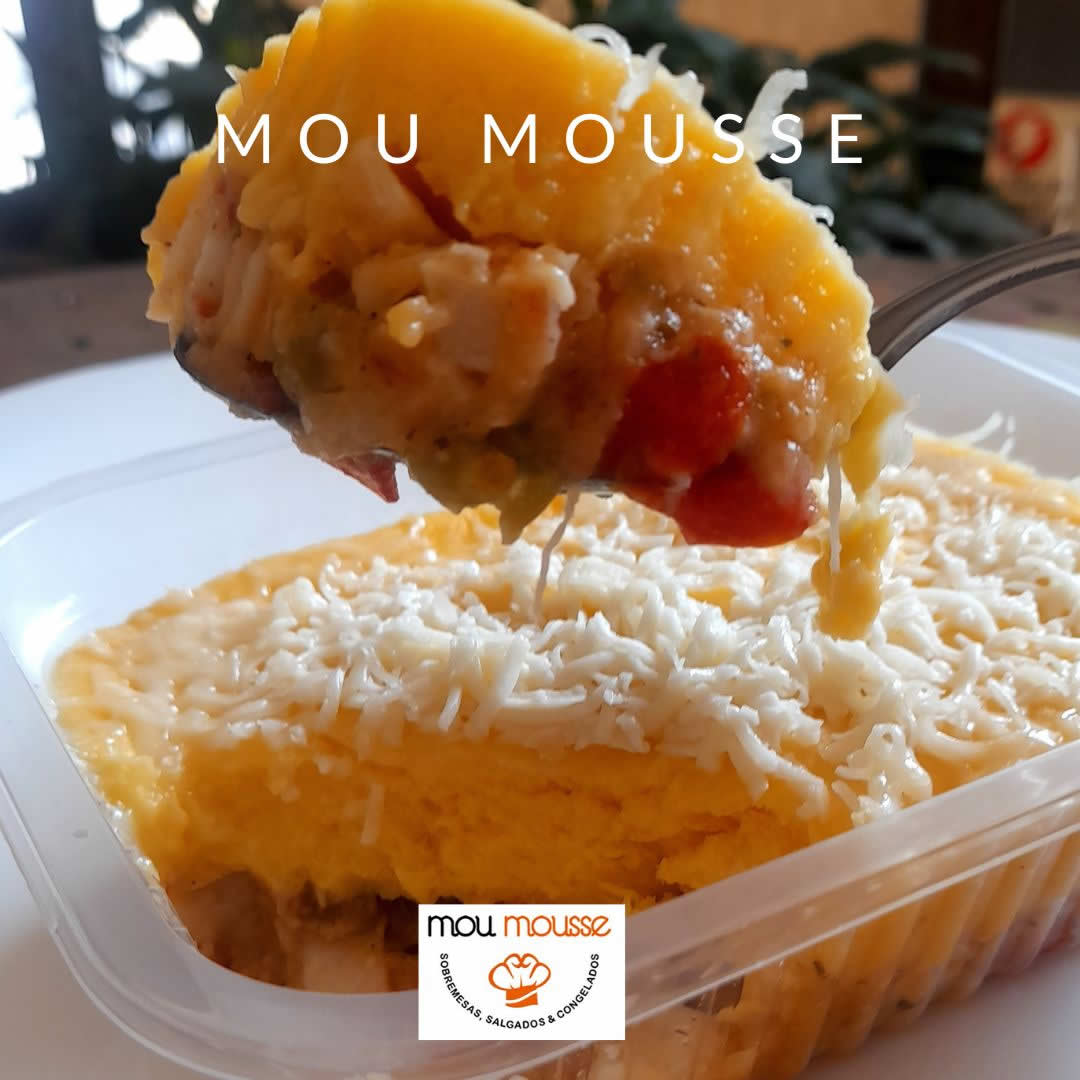 Escondidinho de mandioquinha com palmito